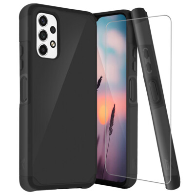 For Samsung Galaxy A23 5G Phone Case Mount Friendly Rubber Cover +Tempered Glass