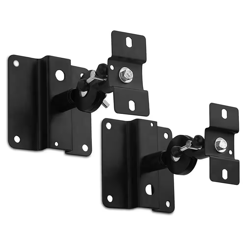 Speaker Wall Mount Brackets Surround Sound Universal Adjustable Pair Black