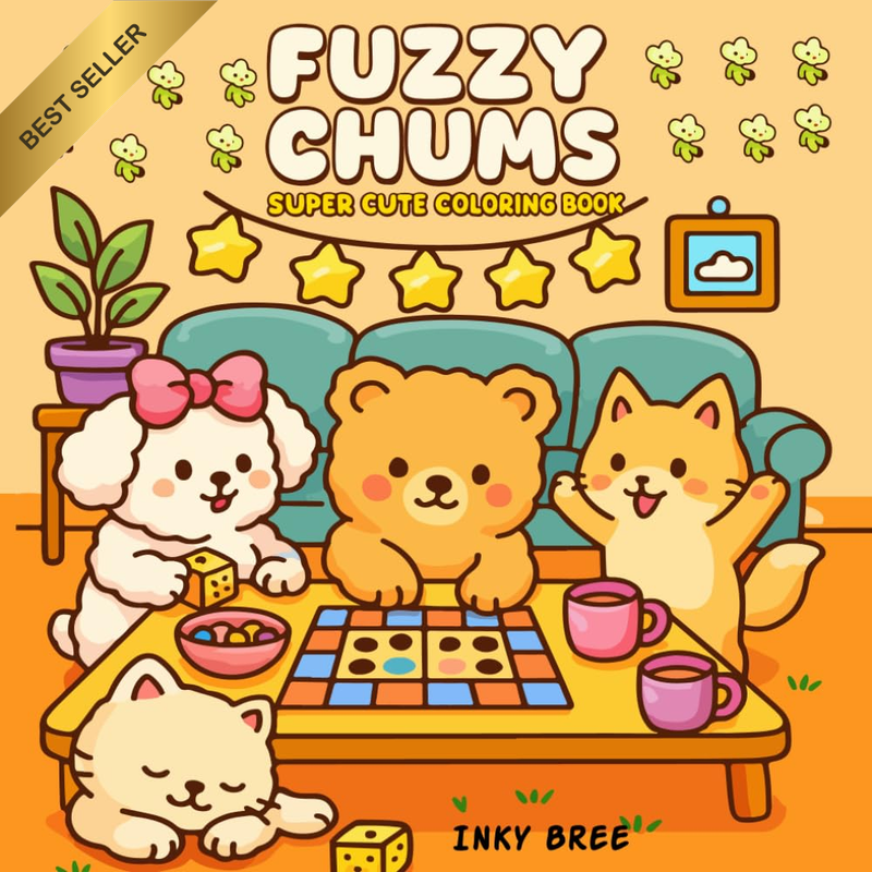 Fuzzy Chums: Super Cute Coloring Book
