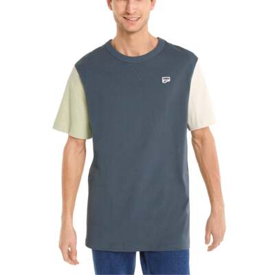 

Мужские синие повседневные топы Puma Downtown Crew Neck с коротким рукавом 534280-42, Синий, Puma Downtown Crew Neck Short Sleeve TShirt