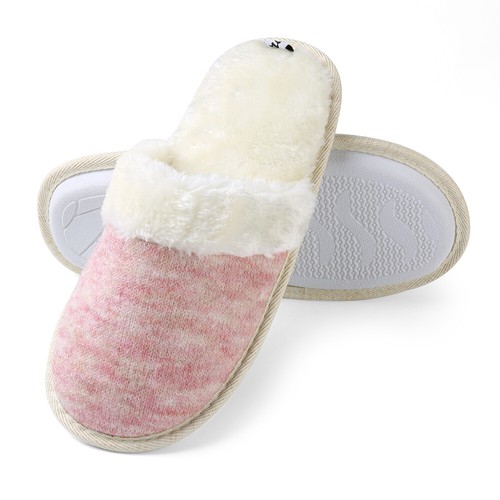 Aerusi Women Plush Slippers Winter Warm Bedroom Memory Foam Soft Shoes Size 6-10