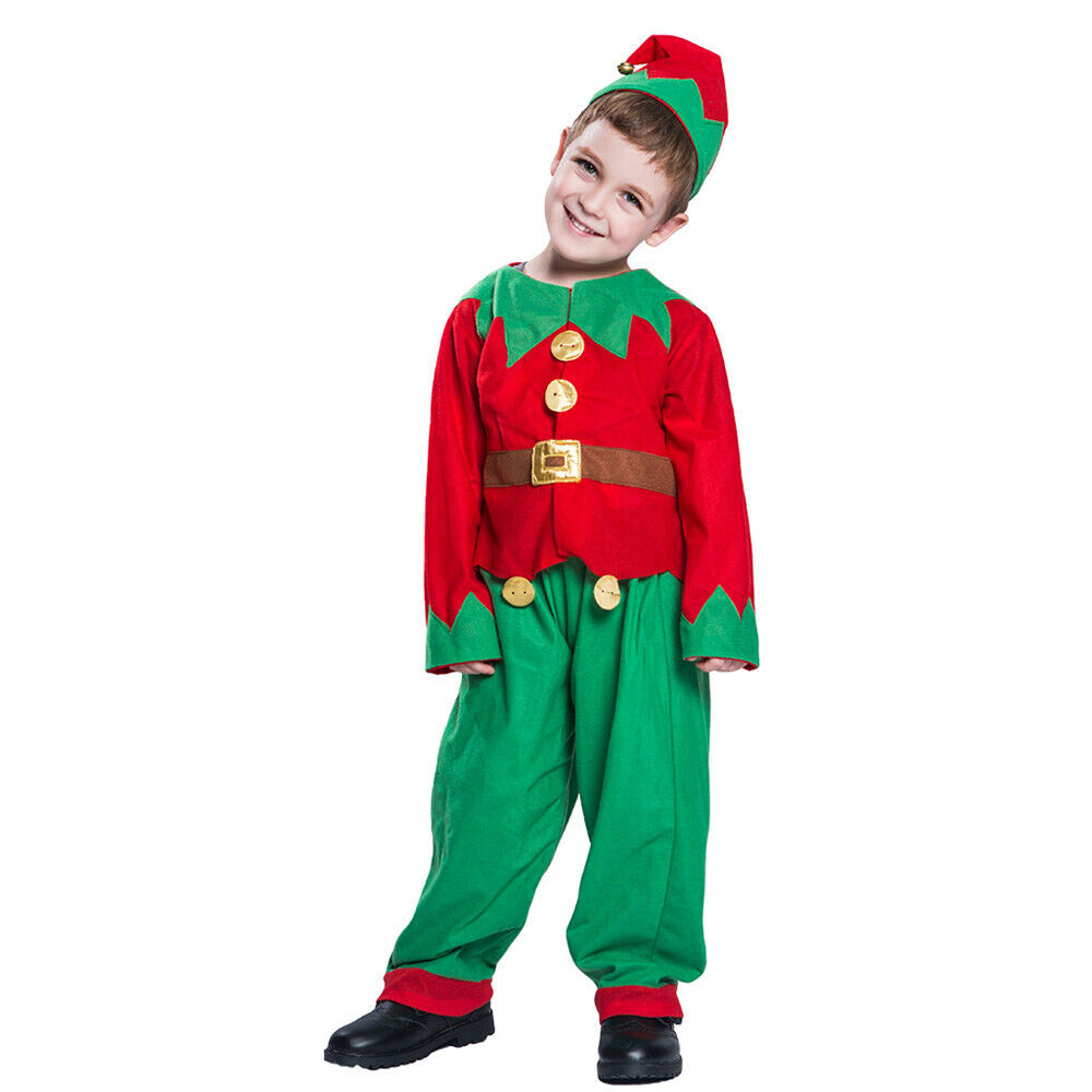 S Elf Outfit Boys Santa Elf Costume Girls Dress Up Us