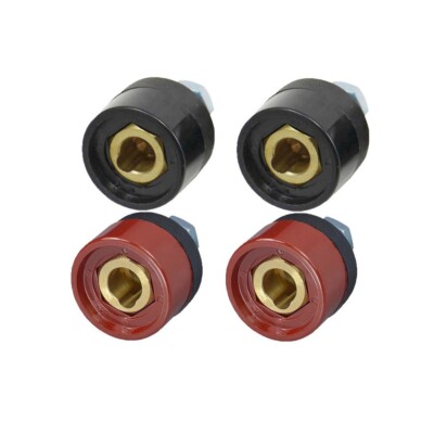 TIG Welding Cable Panel Socket DKZ35-50 315Amp Quick Fitting Dinse Black Red 4pk