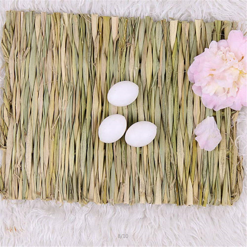 Grass Mat,Woven Bed Mat for Small Animal,Bunny Bedding Nest Chew Toy Bed Play of