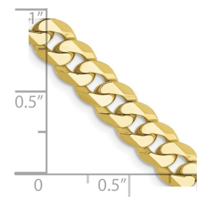 Pre-owned Skyjewelers Real 10kt Yellow Gold 6.25mm Flat Beveled Curb Chain; 20 Inch; Lobster Clasp