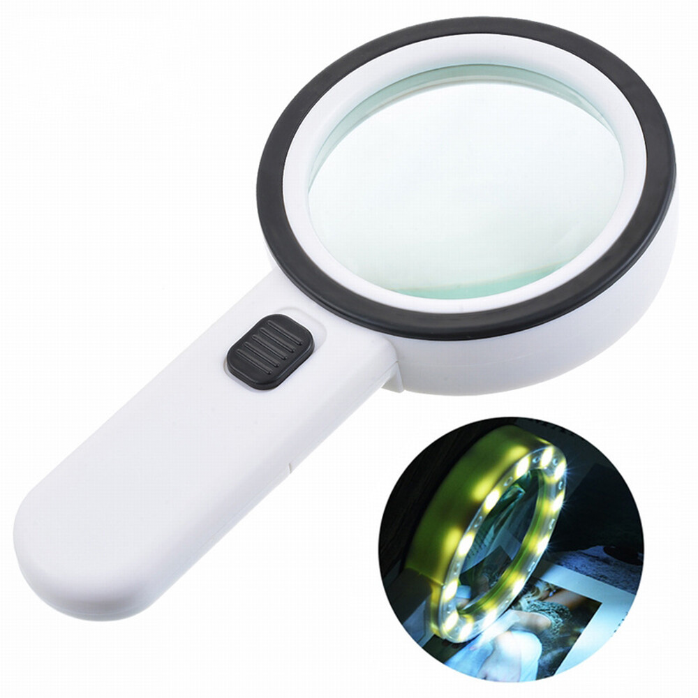 30X High Power Handheld Magnifying Glass Led Light Jumbo Illuminated