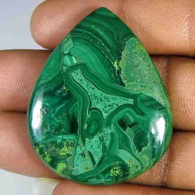 101.55Cts100%Natural Green Malachite Pear Cabochon Gemstones