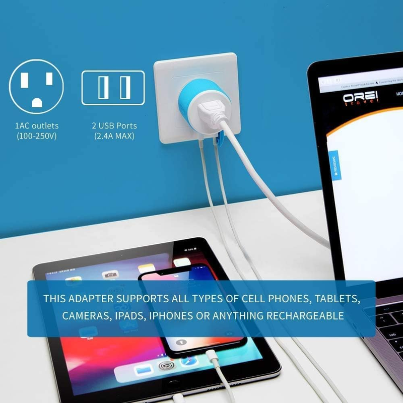 Switzerland Power Adapter 2 USA Inputs Travel 3 PC Type J-Safe Grounded Cell