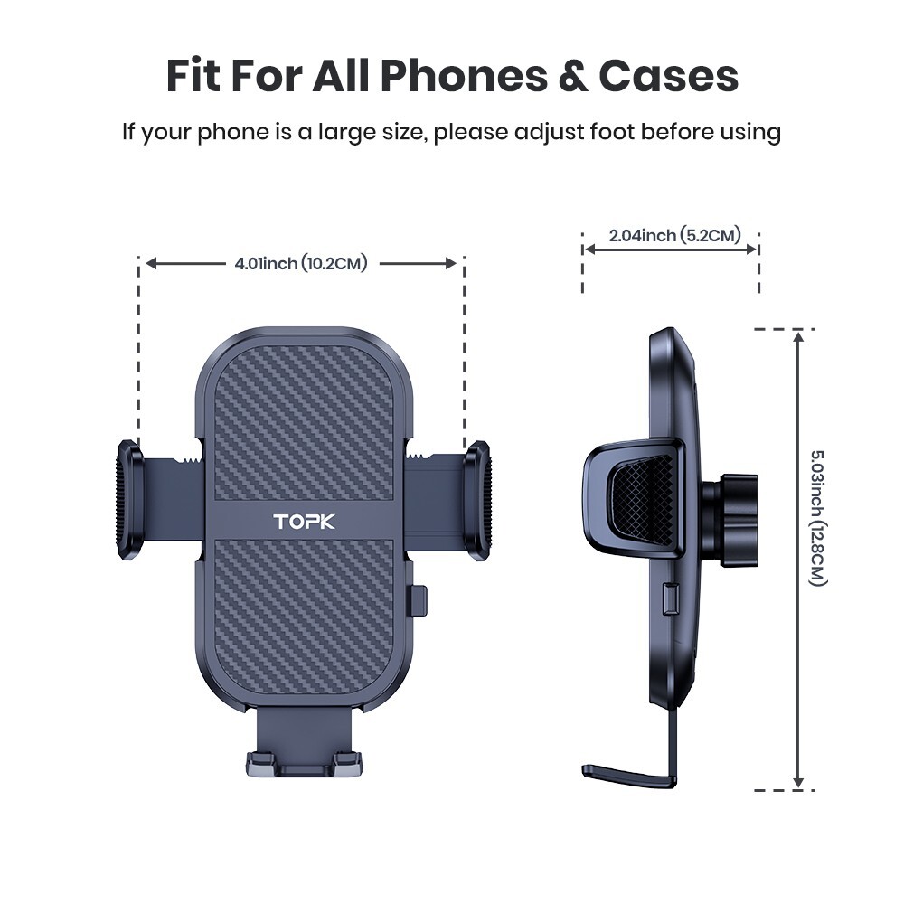 TOPK Phone Mount for Car Universal Air Vent with Hook Clip Car Phone Holder