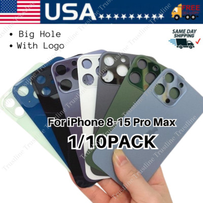 Back Glass Replacement Big Hole Logo Rear Cover For iPhone 11 12 13 14 15 XR Lot