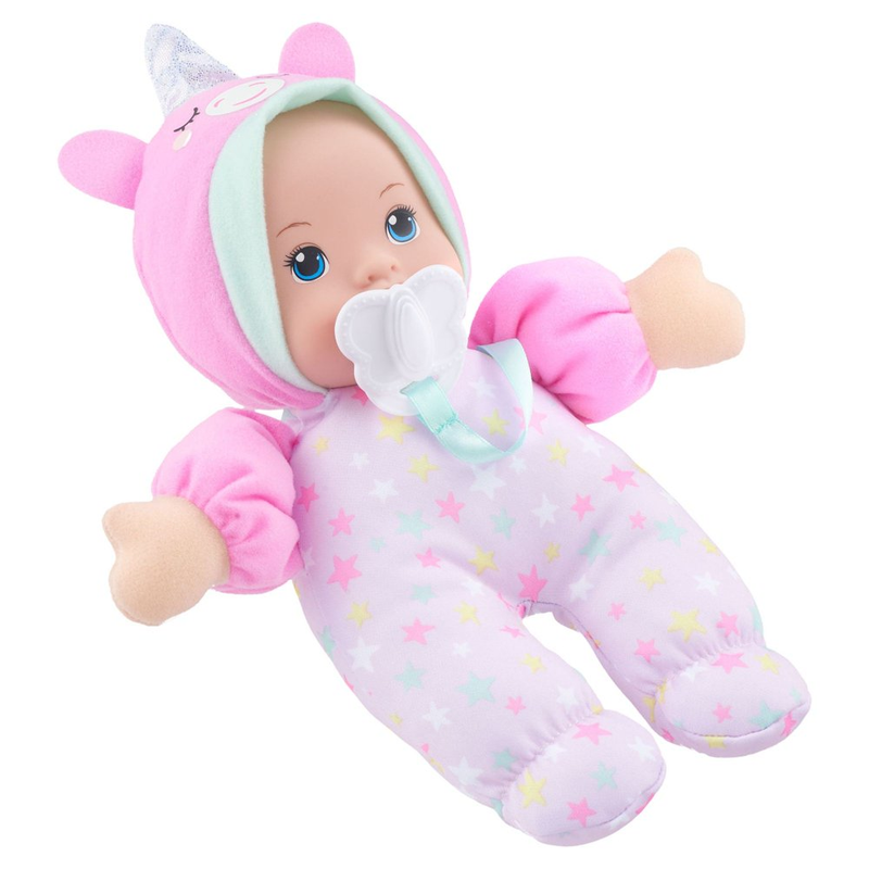 10-Inch Soft Baby Doll with Pacifier & Unicorn Outfit, Light Skin Tone
