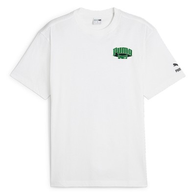 Мужская белая футболка с круглым вырезом и коротким рукавом Puma Team For The Fanbase с графическим рисунком Casu