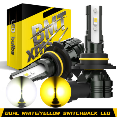 9005 9145 Yellow White Switchback LED Fog Light Bulbs For Ford F-150 F-250 F-350