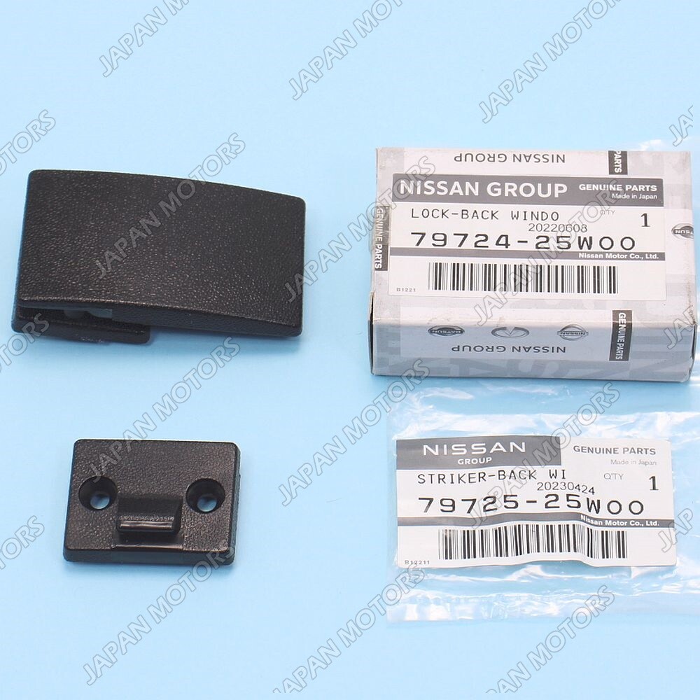 New OEM Nissan Hardbody Pickup D21 Back Sliding Window Latch Lock & Striker Set