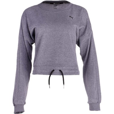 

Женские серые повседневные топы Puma French Terry Crew Neck Drawstring Sweatshirt 522610, Grey