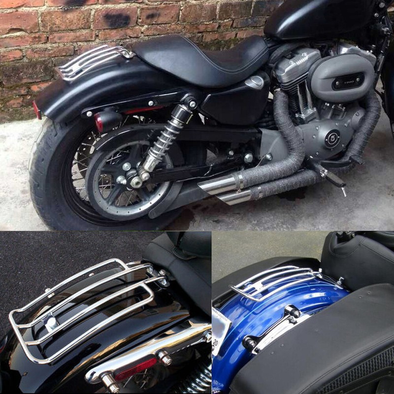 Gepäckträger Hinten Für Harley Sportster XL 883 1200 48 Low (2004-2022) - Stahl, Schwarz/chrom
