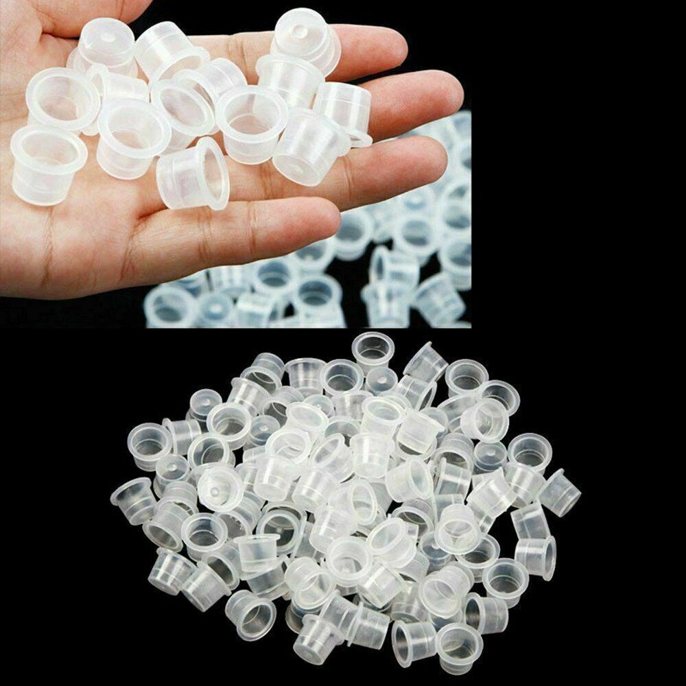 100/500 Pcs Ink Caps Plastic Cups Tattoo Supplie
