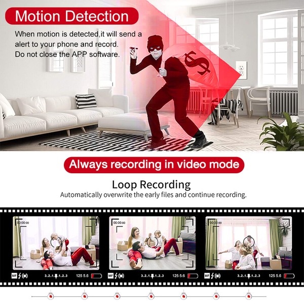 AC Wall Outlet Home Security Nanny Camera WiFi IP Night Vision Camera 1080P HD - Image 8