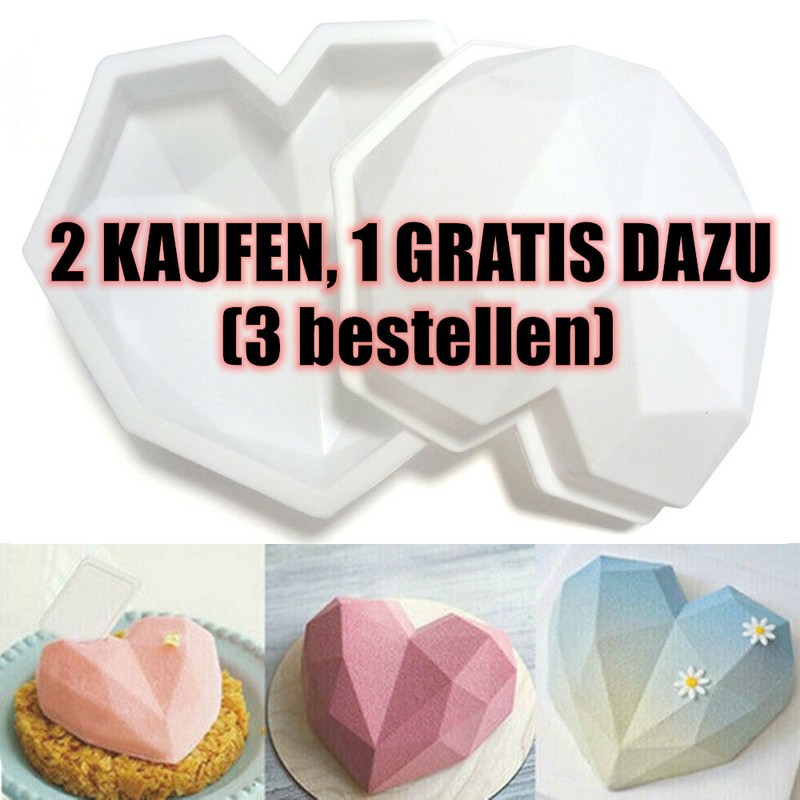 Silikon Backform 3D Herz Backform Diamant Schokolade Muffinform Kuchen Muffin DE