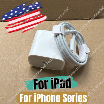 For Apple iPhone 15 14 Pro Max 13 12 11 iPad Pro Charger Cable 20W Power Adapter