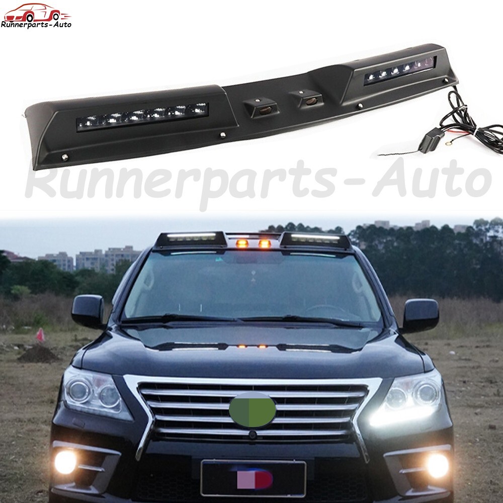 BAR ライト Roof Top Light Bar LED DRL Black ABS Lamp Fits for Lexus LX570
