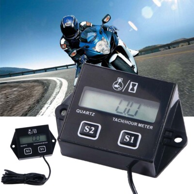Hour Meter Tachometer Small Engine Spark For Motorcycle Boat Bike Bicycle US WIS