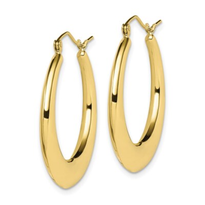 Pre-owned Skyjewelers Real 10kt Yellow Gold Polished Hollow Classic Earrings