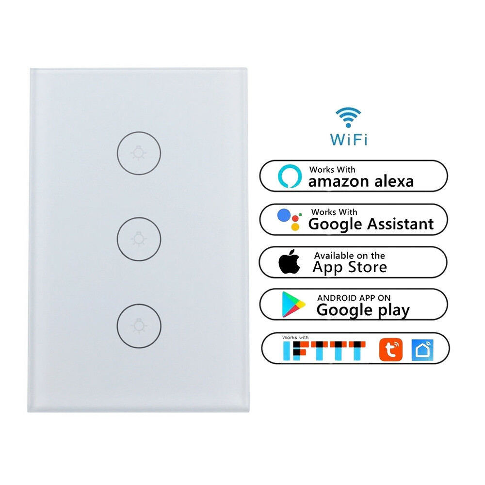Details About Us Smart Wifi Switch For Light 3 Gang Compatible With Alexa Home Smart Life App
