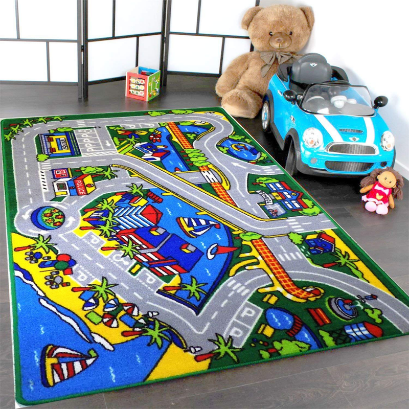 Mybecca Kids Rug Harbor Children Area - Non Skid Gel Backing (5' X 7') Kid 59