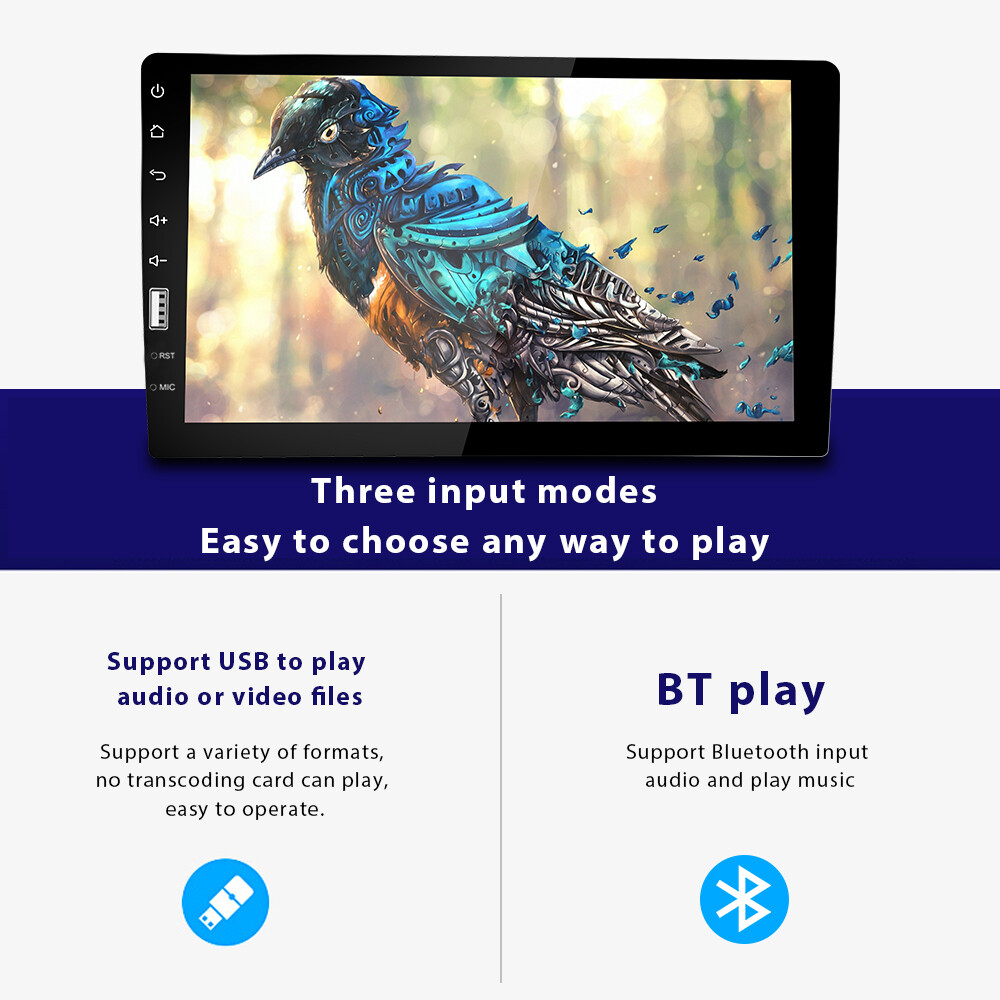 9" Single 1Din Carplay Car Stereo Radio BT FM USB Touch Screen MP5 Player + MIC