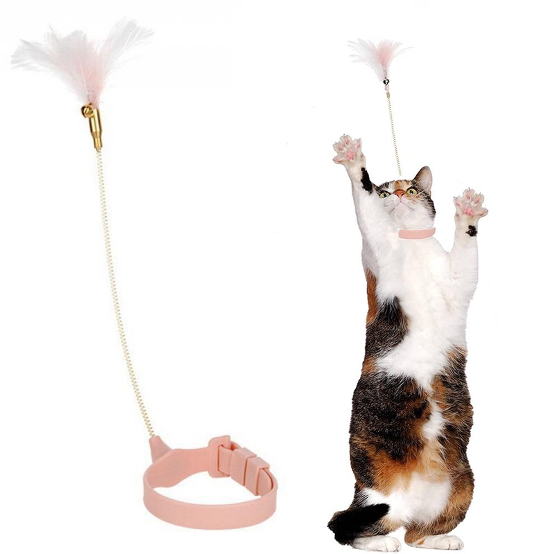 Cat Feather Collar Toys, Creative Cat Interactive Feather Toy Funny Automatic Te