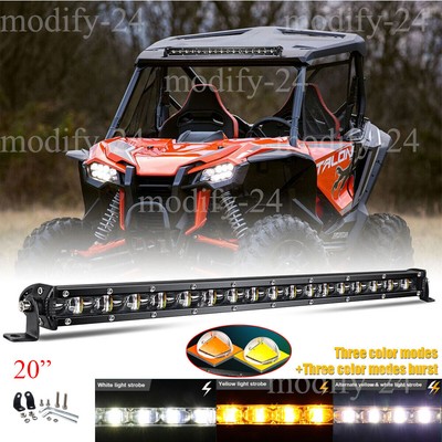 20 Inch 260W Slim LED Light Bar dual color Off Road Lights strobe Amber white