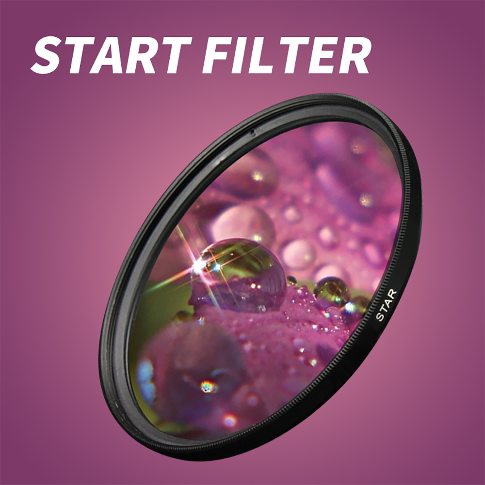 Star Filters Camera Lens 4/6/8 Points Star Filter 46/49/52/55/58/67/72/77/82mm