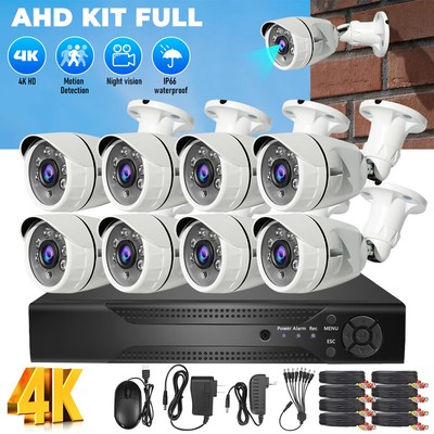 8CH H.265+ 4K Lite DVR 1080P Outdoor CCTV Home Security Camera System Kit USA