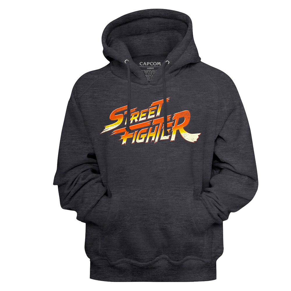 SF II × WDS Logo Hoodie CAPCOM CHARCOAL Street Fighter Classic Logo Hoodie Vintage Capcom Combat