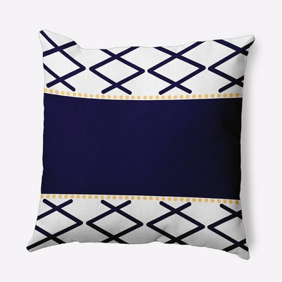 Необычная квадратная подушка с узлом 16x16 Темно-синий / желтый - e by design