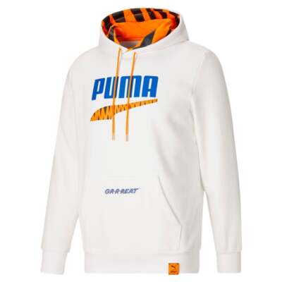 

Пуловер с капюшоном Puma Flakes X, мужская повседневная верхняя одежда размера  53728102, Белый