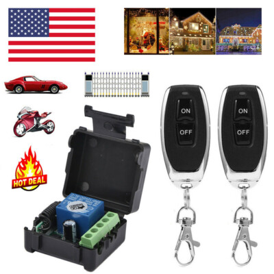 12V 433MHz Wireless 2X Remote Control Switch Relay Receive Module Trans-mitter