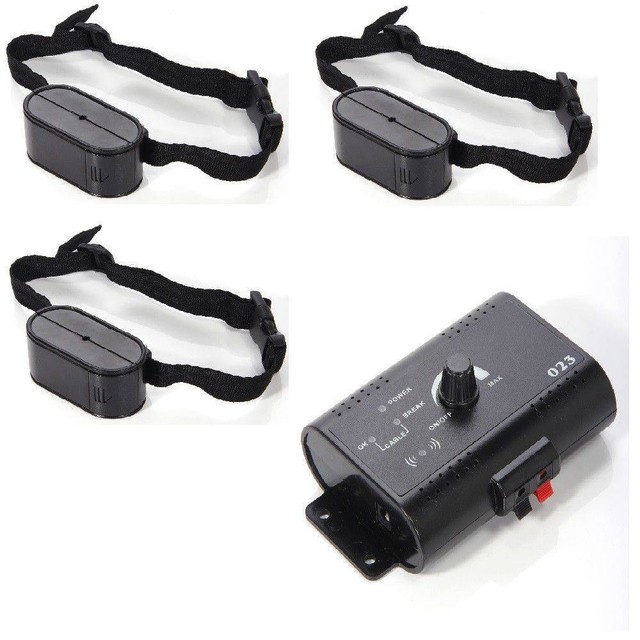 Electric Wireless Pet Dog Fence Barrier Boundary Collar Set For 2 Pet