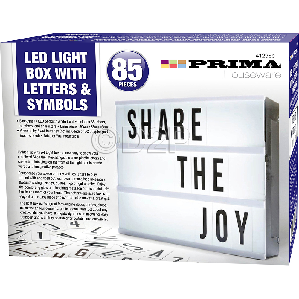 LED LIGHT MESSAGE DISPLAY BOX WITH LETTERS SYMBOLS WORD WEDDING PARTY