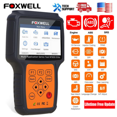 FOXWELL NT650 Elite OBD2 Scanner Bidirectional Diagnostic Tool Oil SAS EPB TPMS