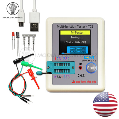 LCR-TC1 Transistor Tester Diode Triode Capacitance Meter LCR ESR NPN MOSFET US