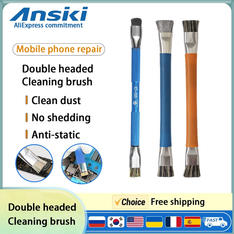 Anti-Static Dual head motherboard brush for Mobile Motherboard Repair IC Pad Har