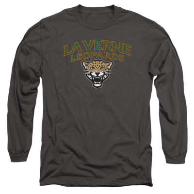La Verne Adult Long Sleeve T-Shirt Distressed Logo, Charcoal, S-3XL