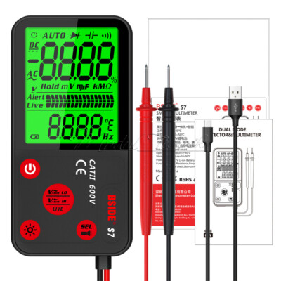 BSIDE S7 Smart Auto Multimeter Voltage Resistance Tester DC Tpye-C Fast Charging