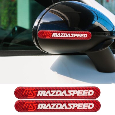 Brand New 2PCS Mazdaspeed Real Carbon Fiber Red Car Trunk Side Fenders Door