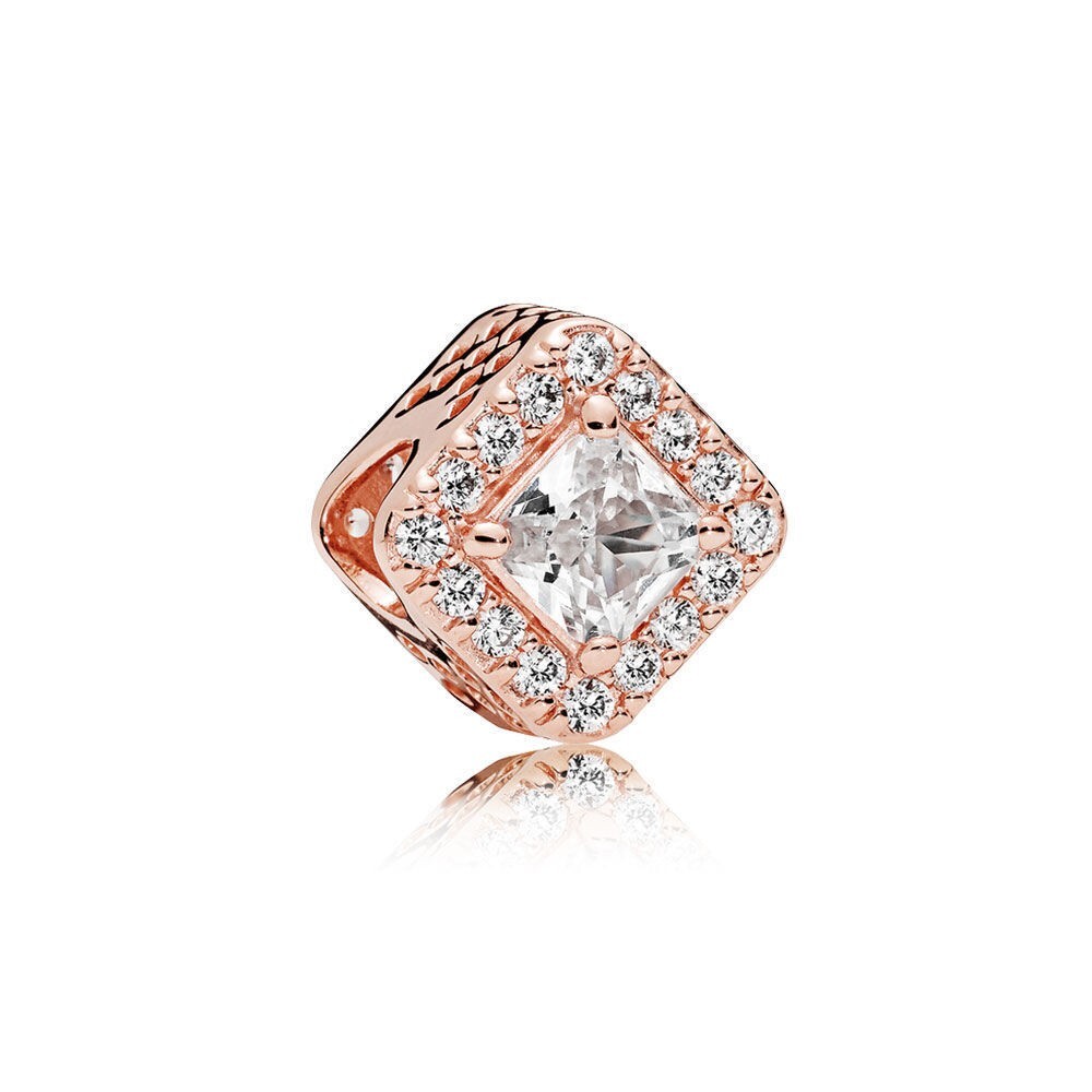 Pandora Rose Gold With CZ Geometric Radiance Charm