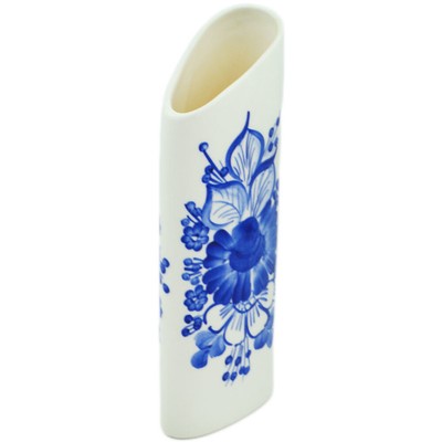 faience Vase 10'' Retro Cobalt