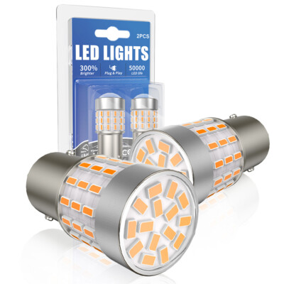 CANBUS ERROR FREE BAU15S 7507 PY21W 1156PY AMBER CAR LED TURN SIGNAL LIGHT BULBS