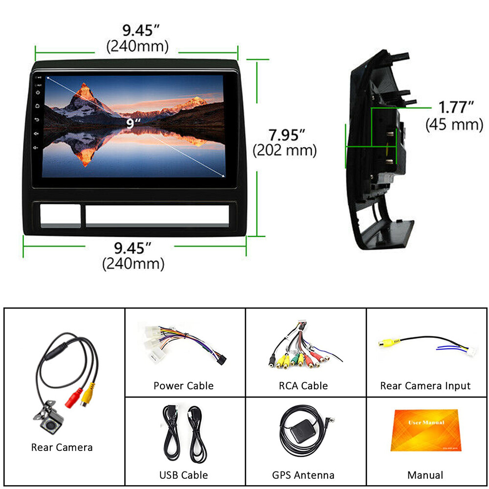 For Toyota Tacoma 2005-2015 9"Android 12 Car Radio GPS WIFI SWC FM 2+32G BT RDS